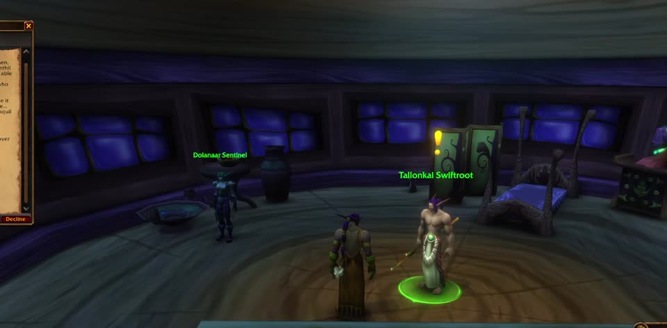 Tallonkai Swiftroot in Teldrassil, where you pick up this quest
